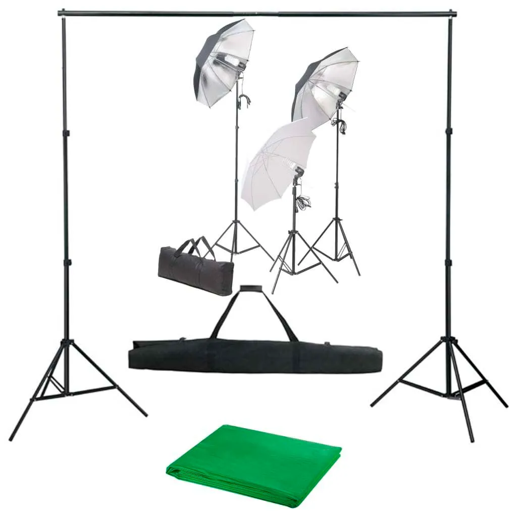 Kit studio photo professionnel avec lampes 5500K et supports réglables