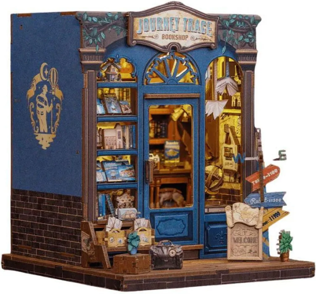 Puzzle 3D Coin de Livre Lumineux - Maquette Bois avec Meubles