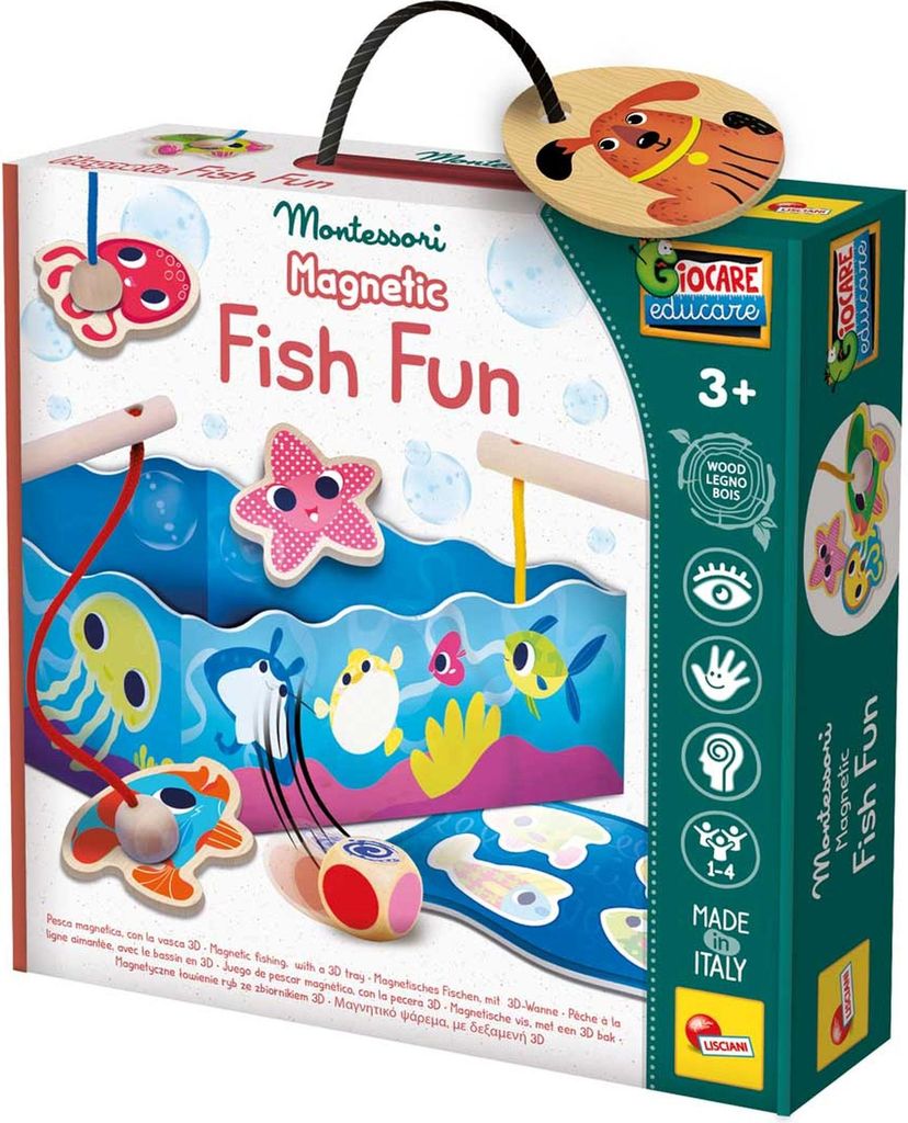 Lisciani Montessori dřevěná vzdělávací hračka Fish Fun (hra Obrázek produktu 