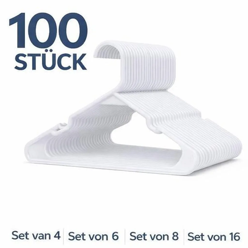 Cintres anti-glisse JustValue - Solution gain de place - Lot de 100