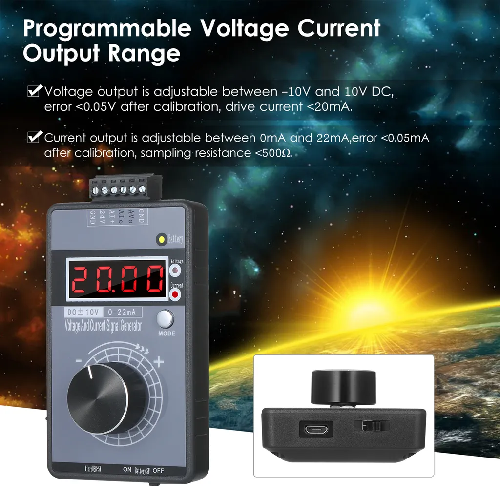 Simulateur de signal analogique programmable -10V / 22mA - Générateur 0-20mA