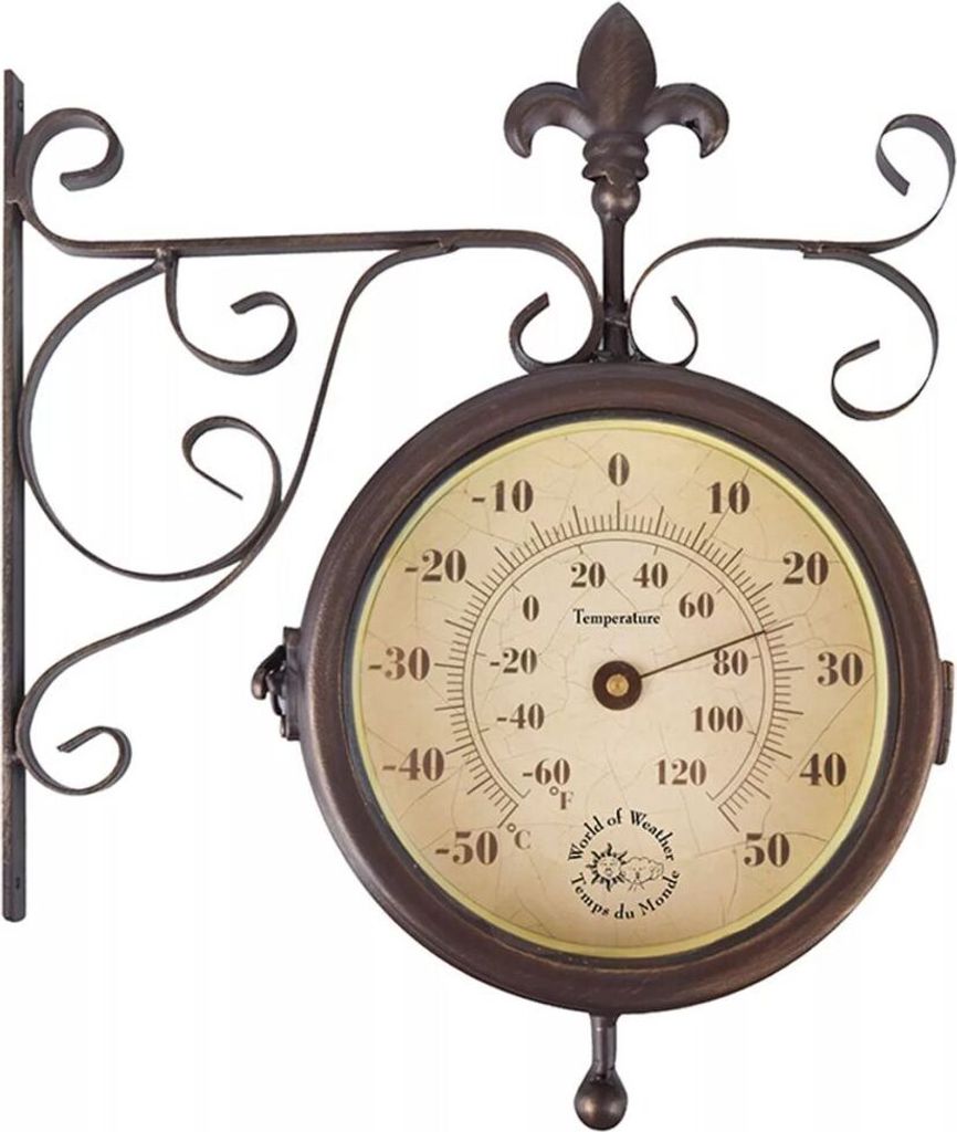 Esschert Design Orologio da stazione con termometro TF005 Immagine del prodotto 