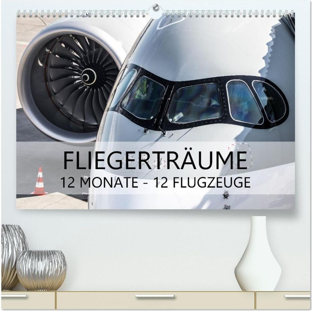 Fliegerträume: 12 Monate, 12 Flugzeuge (hochwertiger Premium Wandkalender 2026 DIN A2 quer), Kunstdruck in Hochglanz