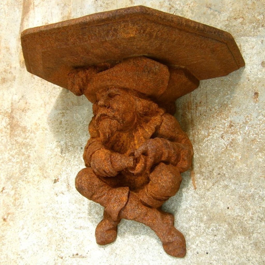Konsole Klabautermann, Sagenfigur aus der Schifffahrt, Regalstütze Regal