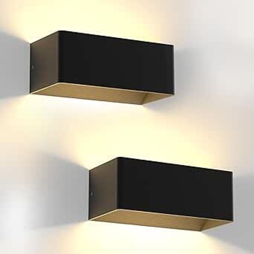 ZMH Lampada da parete a LED 2 pezzi lampada da parete nera Immagine del prodotto 