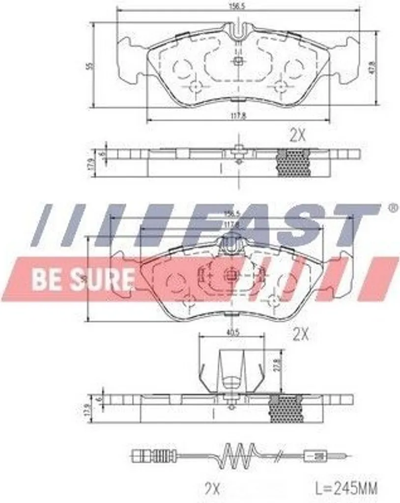 Plaquettes de frein Arrière pour Mercedes Sprinter W903 Idéal Charge Lourde