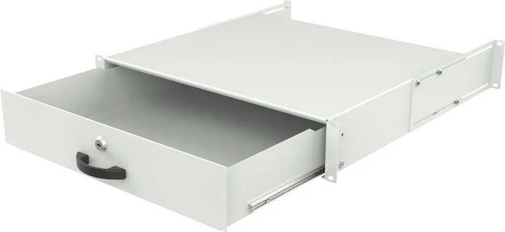 Tiroir Rackable 2U pour Clavier 19 Pouces avec Serrure Lanview Blanc