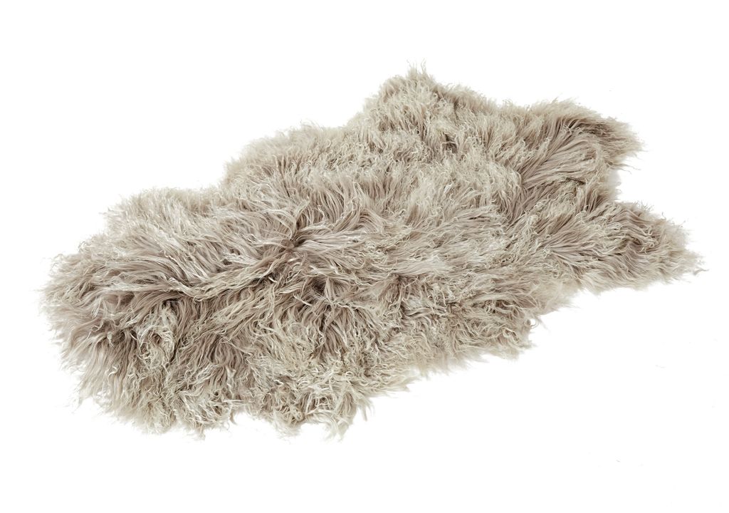 Naturform Tibetlammfell Teppich 100x55cm JYC02 Taupe 100cm Produktbild 