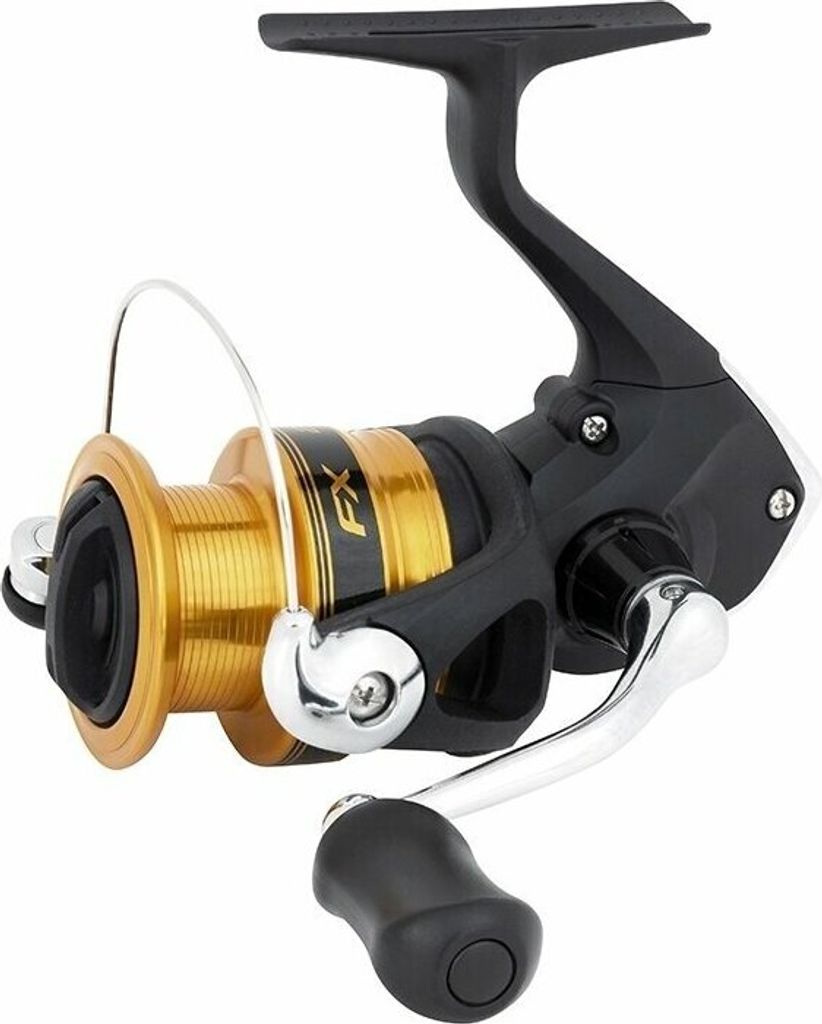 A fishing reel is shown against a white background.