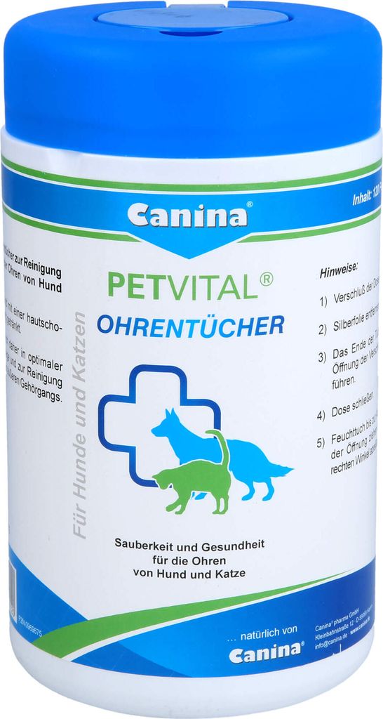 Canina PETVITAL Ohrentücher, Katze, Hund, Ohren, Weiß, 120 Produktbild 