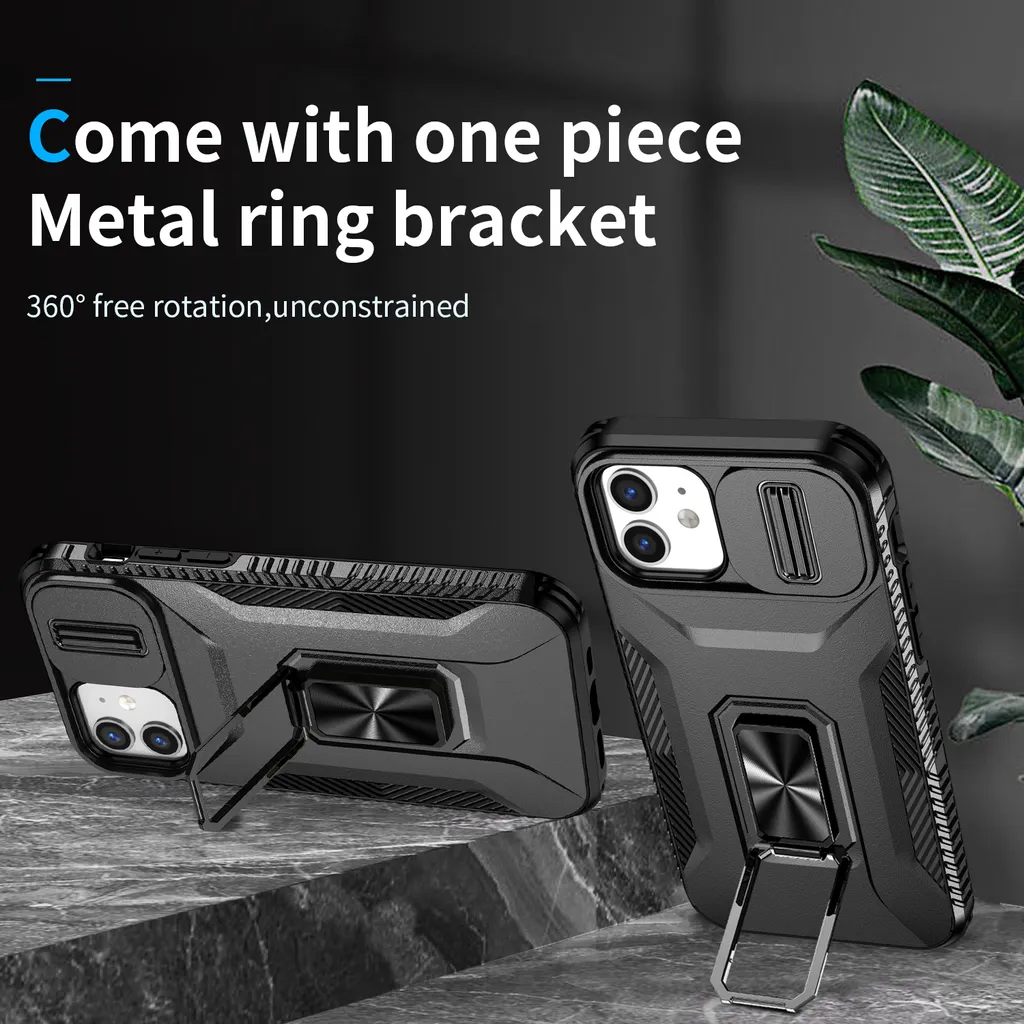 Custodia Hensinple Magnetica Per IPhone 12 Mini, Con Vetro Temperato, Paraurti In TPU, Protezione Militare, Nero