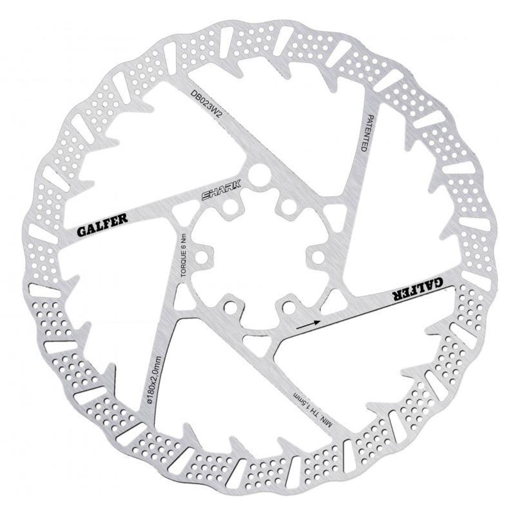 Galfer DB023W Fixed Shark Disc 180 mm Bremse 6 Löcher Produktbild 