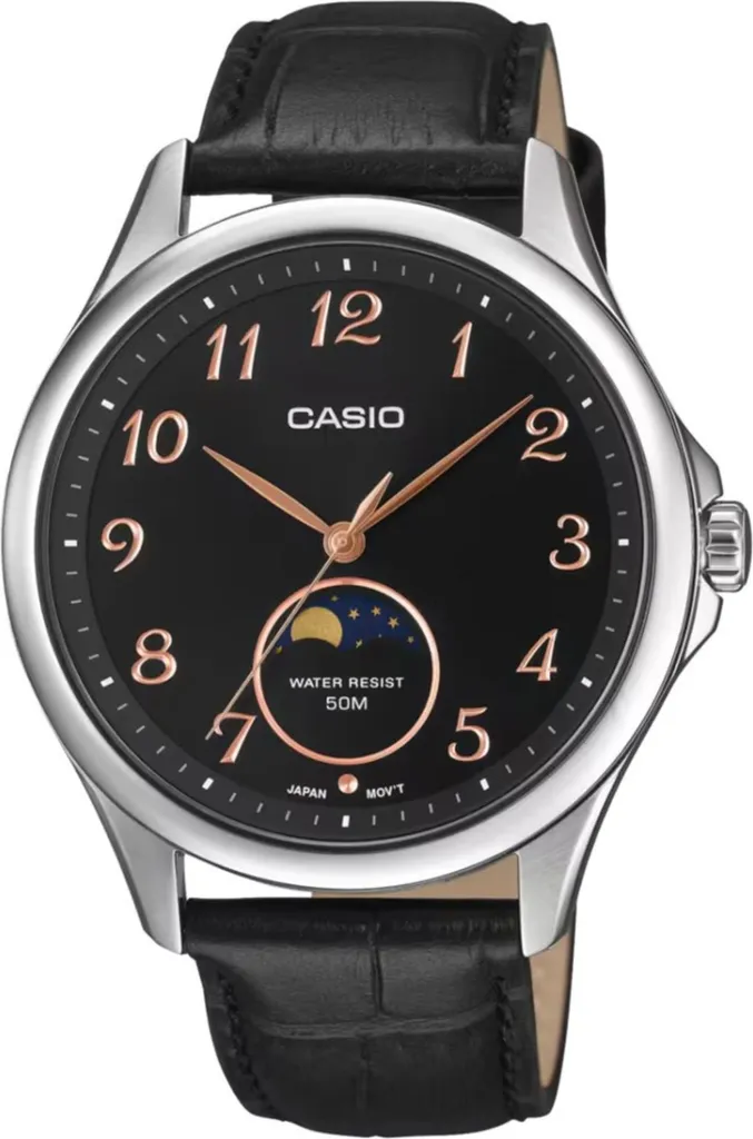 Montre Casio ty566550 Homme en Acier Inoxydable Argenté et Cadran Noir