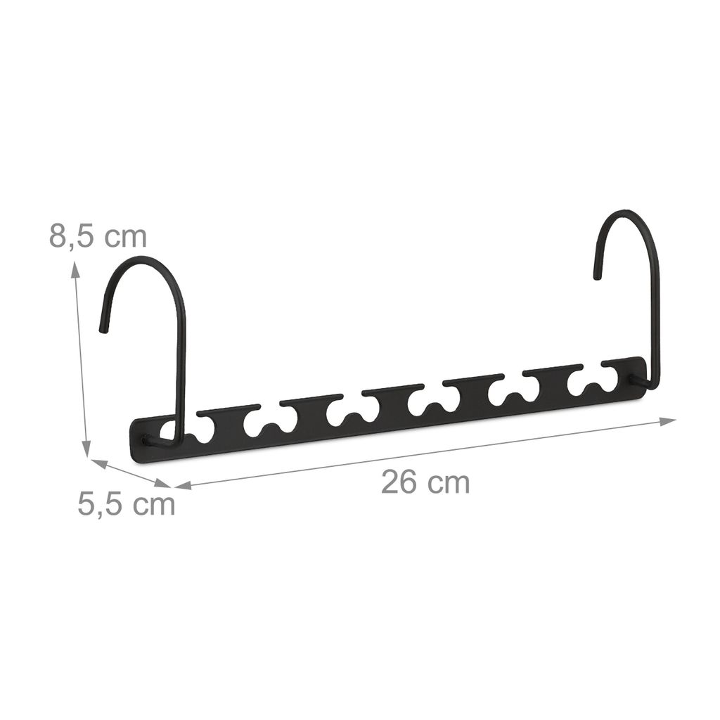 MAWA Set 10 Grucce Con Clip Antiscivolo Per Pantaloni E Gonne – Gancio Girevole 360°, Salvaspazio 40 Cm, Argento, Made In Germany
