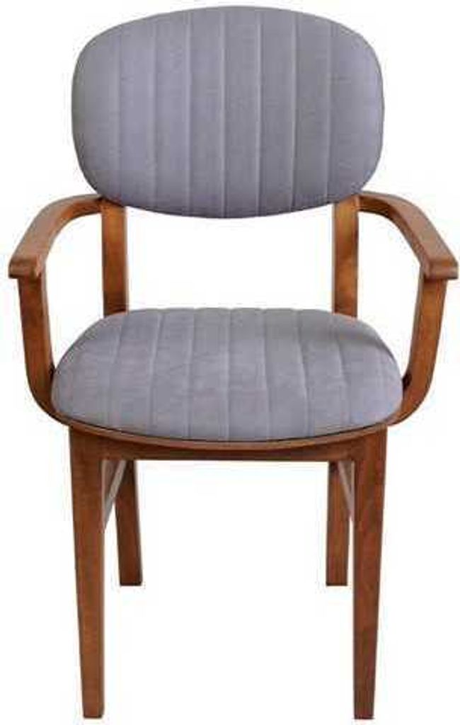 Grau Braun Holzstuhl Designer Stühle Luxus Esszimmer Armlehne Stuhl