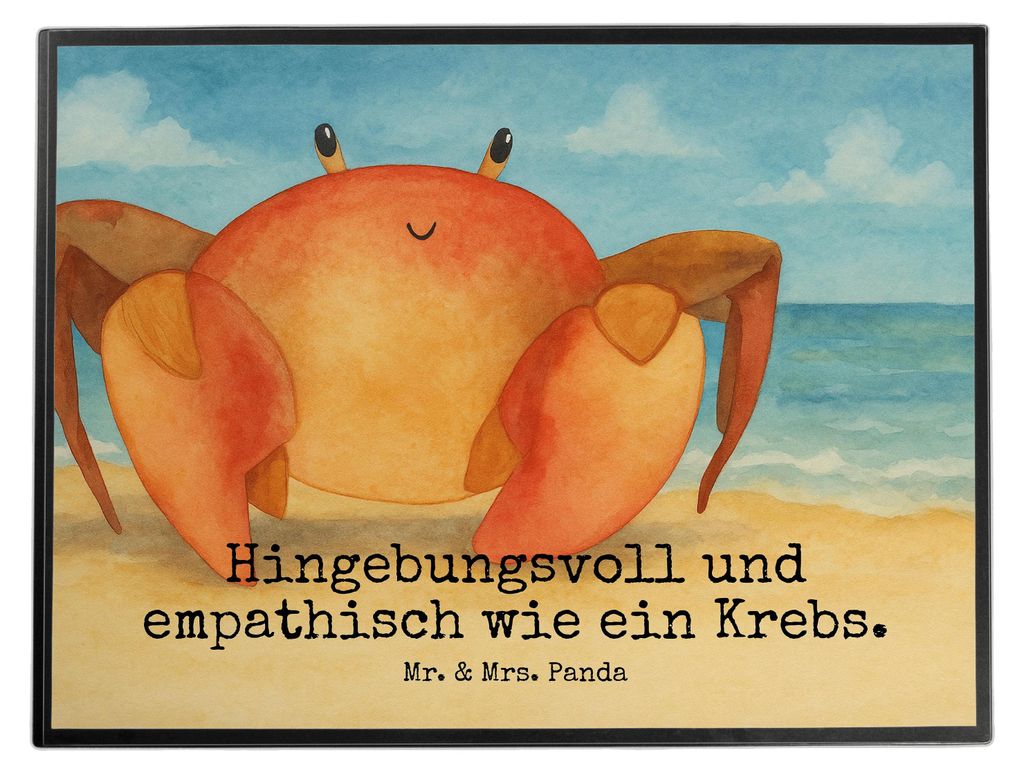 Mr. & Mrs. Panda schreibtischunterlage Sternzeichen Krebs Design - Weiß - Geschenk, schreibtischunterlagen, Meer, Meerestier, schreibtischauflagen...