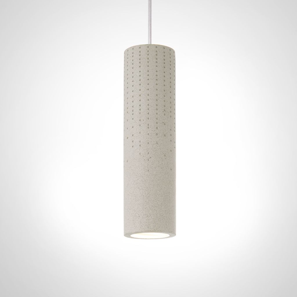 Pendelleuchte, GU10, Lampe Für Wohnzimmer Esszimmer Küche, Höhenverstellbar Farbe Beton-Sandstein-Weiß