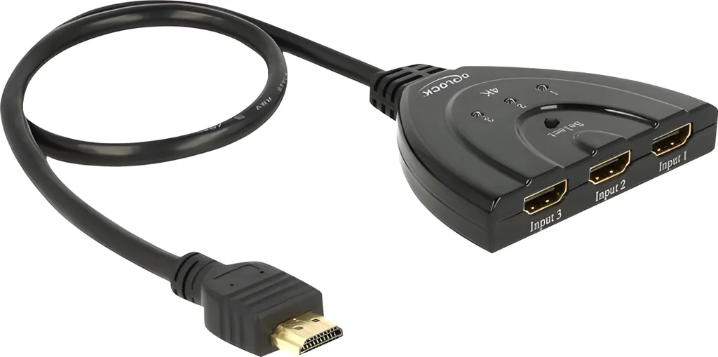 Delock 18600 HDMI Switch 4K - Switch Video 3 Ingressi per Smart Working - 2