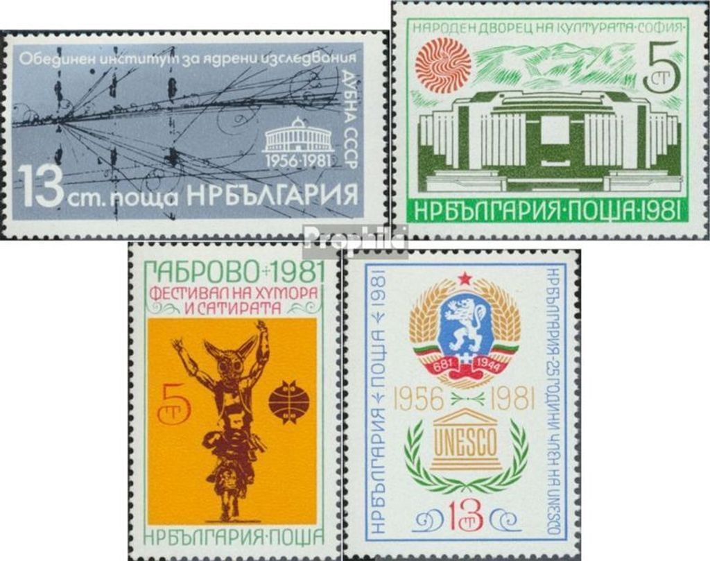 Briefmarken Bulgarien 1981 Mi 2970,2975,3003,3004 (kompl.Ausg.) postfrisch Institut für Kernforschung