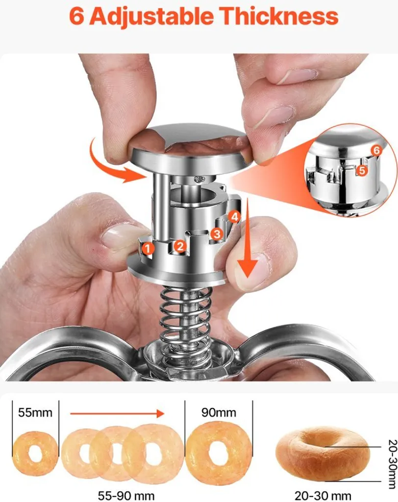 Machine à beignets manuelle inox 2,4L - Distributeur de pâte avec support - 4