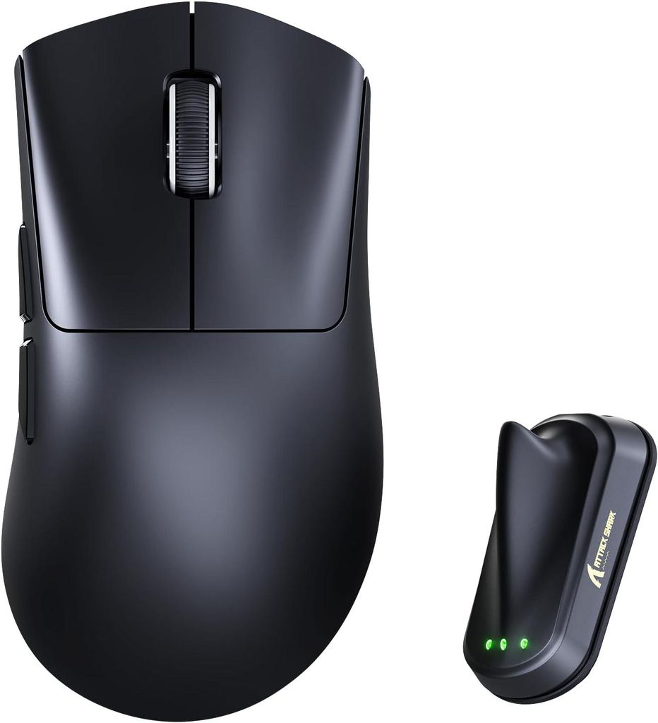ATTACK SHARK V8 Wireless Gaming Mouse 8000Hz, PAW3950MAX, 42000 DPI, 59g, Nordic 54L15, Tri-Mode BT/2.4G/Wired, PC Ice-Coating Ergonomic FPS MouseProX