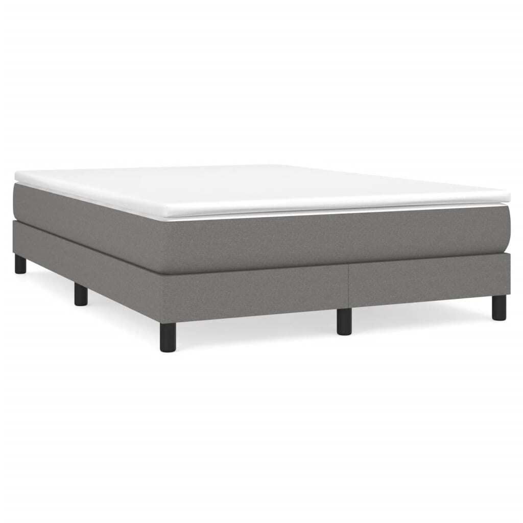 Möbel Boxspringbettgestell - Bettrahmen - Doppelbett - Dunkelgrau 140x190 cm Stoff - Polsterbett Klassische Betten CLORIS7891306
