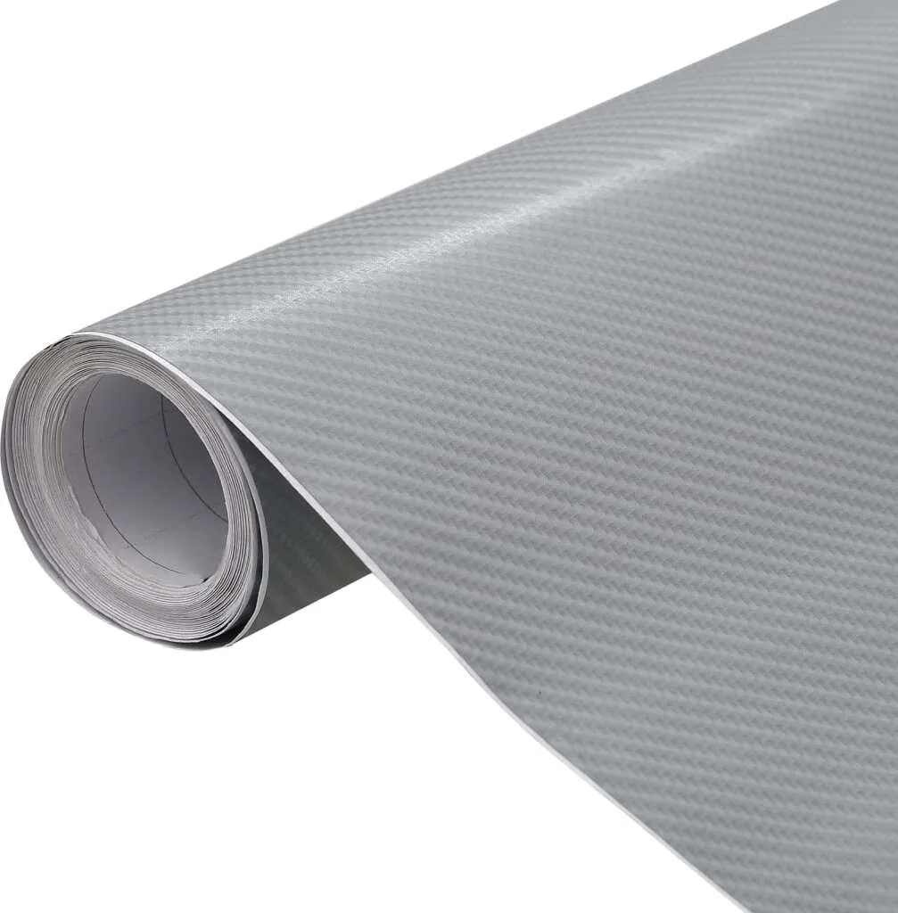 Film covering carbone 4D argent pour voiture 100x150cm (Lot de 2)