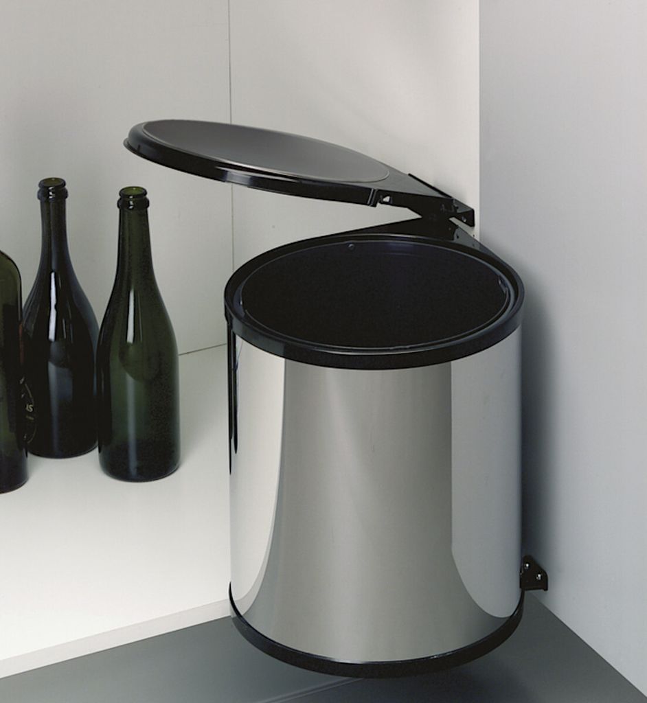 WESCO Abfalleimer 13 Liter RONDO 5 Edelstahl/schwarz ab 40 Produktbild 