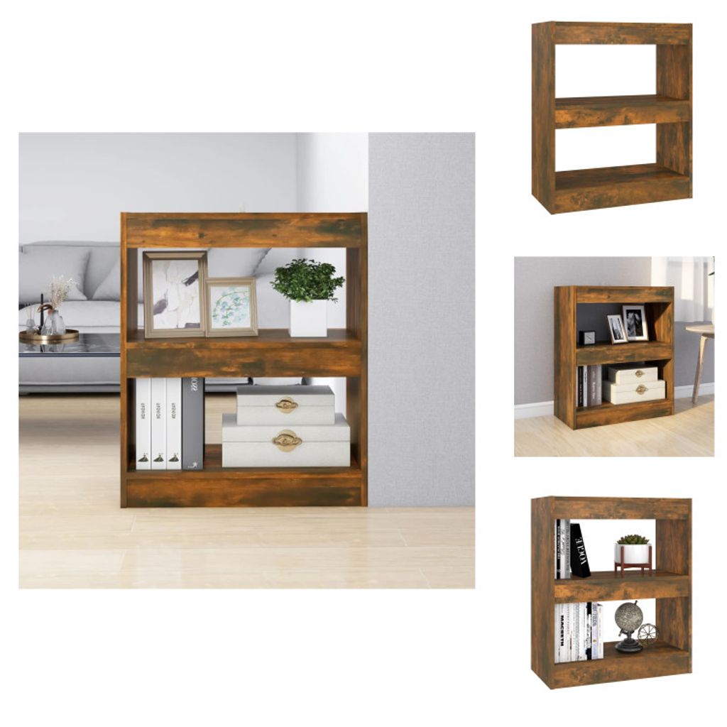 vidaXL Bücherregal/Raumteiler Räuchereiche 60x30x72 cm - Bücherregale & Bücherschränke