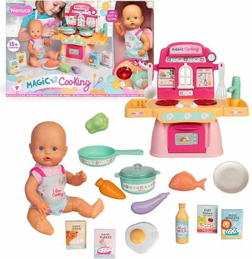 Poupée de chiffon Famosa Magic Cooking 30 cm pour apprenti cuisinier
