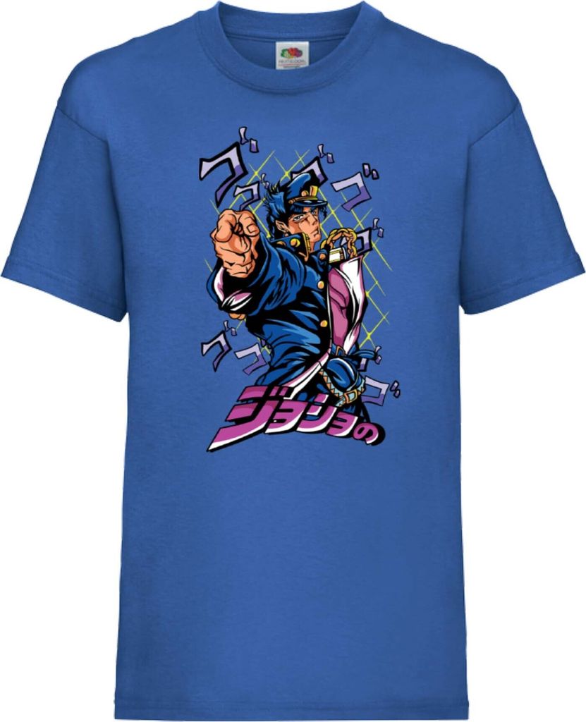 Kinder T-Shirt Japan Animation Manga Anime Comics Jojo'S Anime manga Bizarre Adventure Jotaro Kujo Var-004 Jotaro Kujo, 7-8 Jahr - 128 / Blau