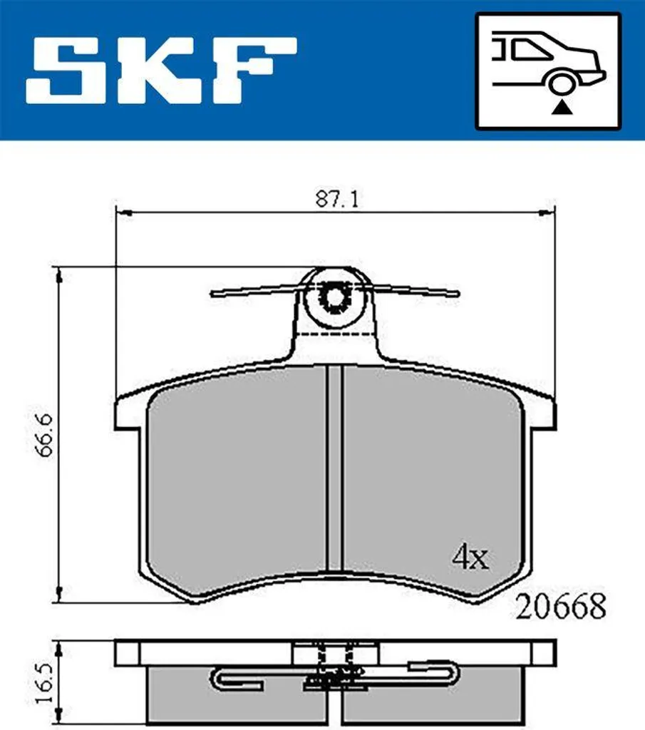 Plaquettes de frein haute endurance SKF VKBP 90606 OE 16416260030130