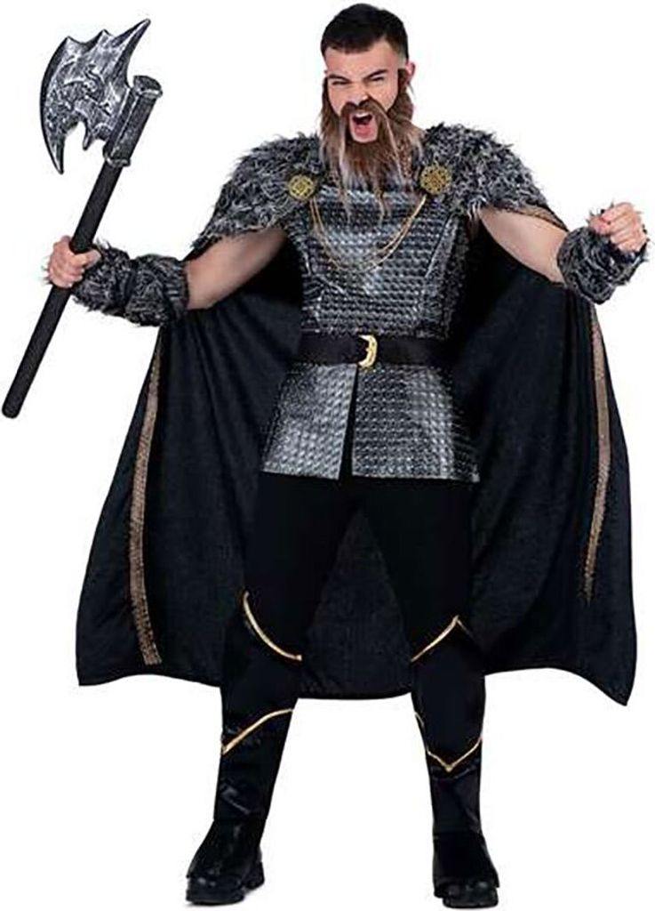 Mom Häuptling Vikingo M Tunika. Schicht. Bedeckt Stiefel Und Einarmiges Männerkostüm Schwarz M Schwarz M