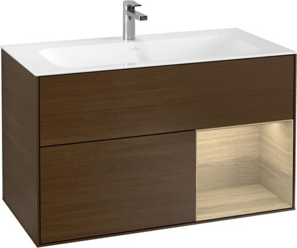 V&B Waschtischunterschrank Wandbeleuchtung Finion 99,6x59,1cm, Reg re Oa ven, wal veneer