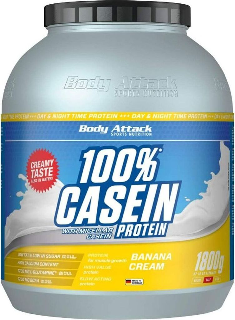 Body Attack 100% Casein Protein 1800g Banana Cream