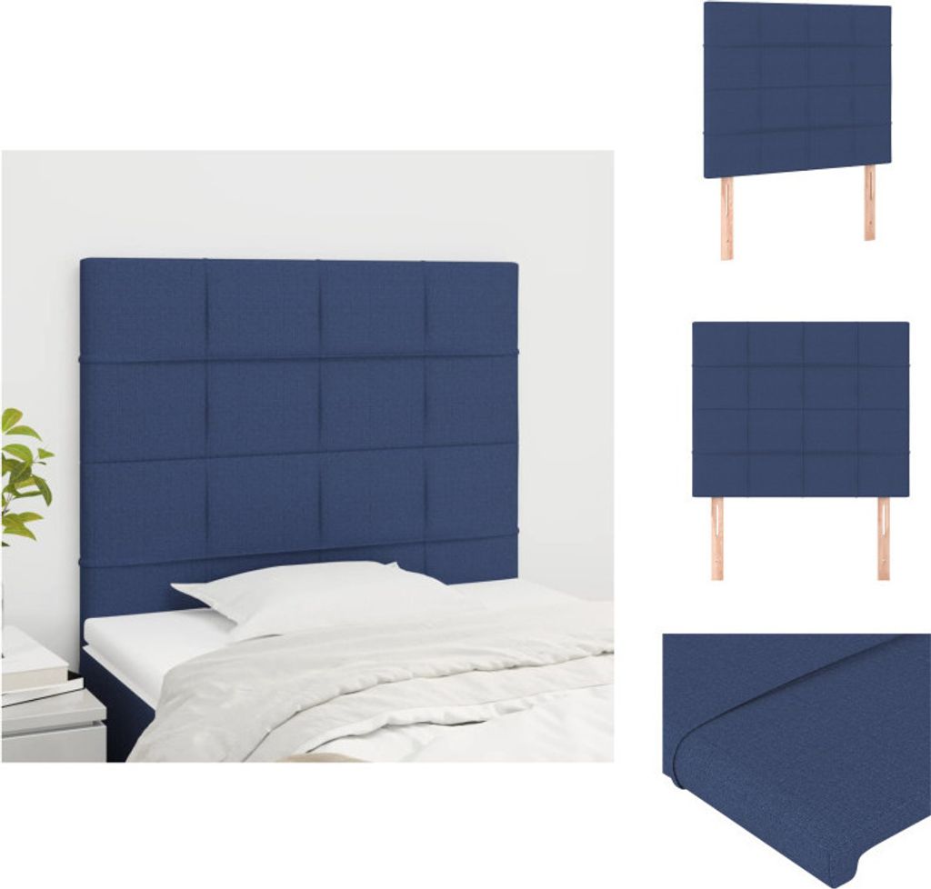 vidaXL Kopfteile 2 Stk. Blau 100x5x78/88 cm Stoff - Kopf- & Fußenden