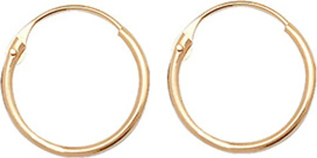 Boucles d'oreilles créoles or 9 carats 375/1000 10mm WJS11505 pour femme
