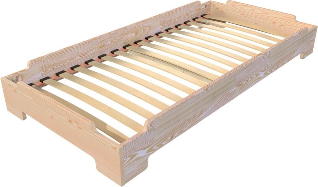 Stapelbett 90x200 - 1 Platz aus Massivholz - Roh (ohne Lack)