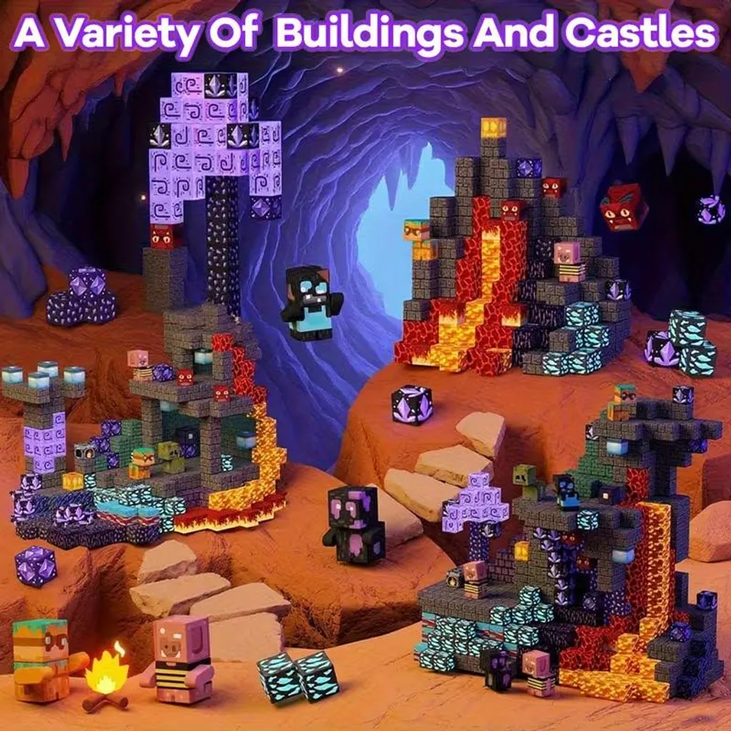 Blocs magnétiques STEM 200 unités - Kit Grotte Aventure ultra complet