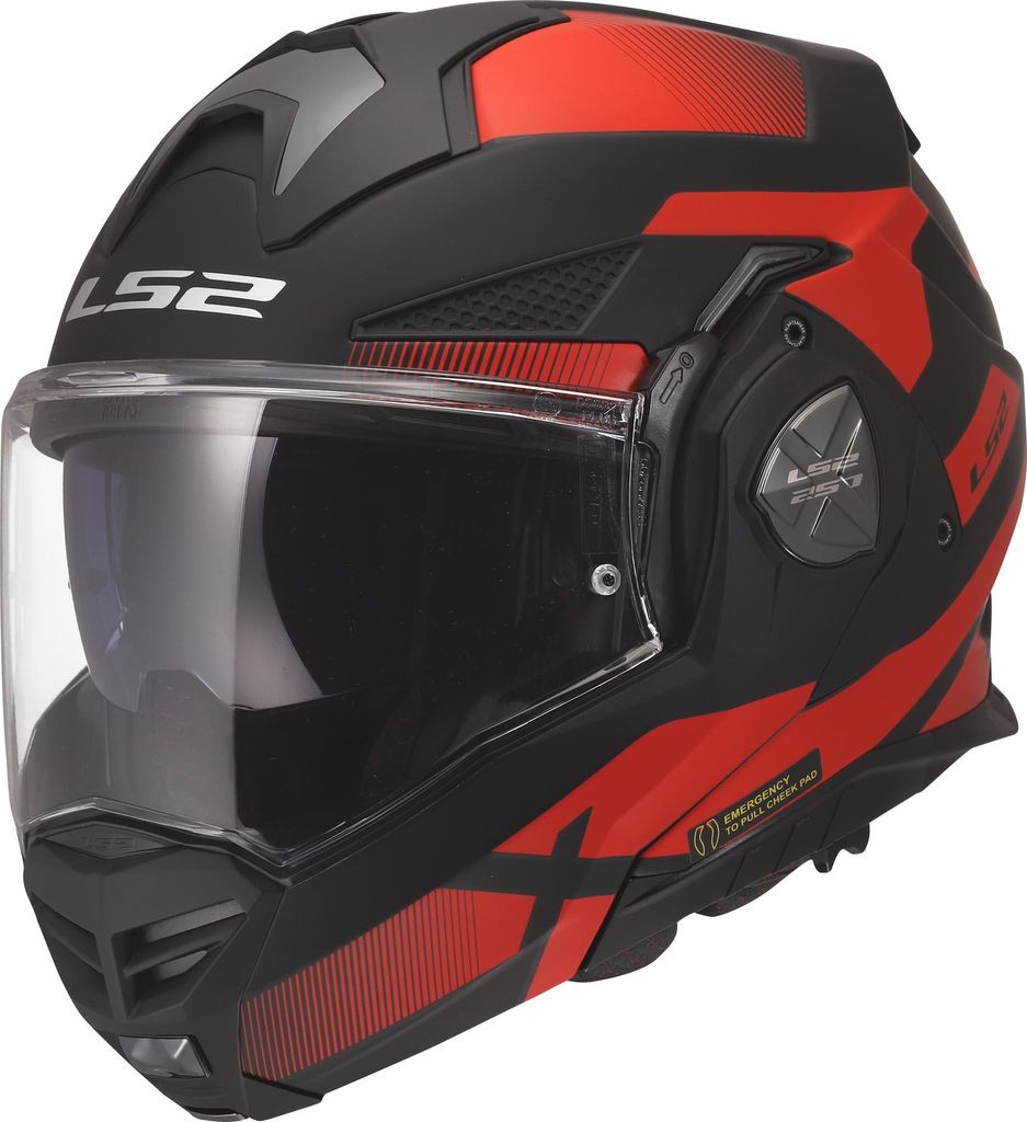 LS2 FF901 Advant X Nova Klapphelm, schwarz/rot, S (55/56)