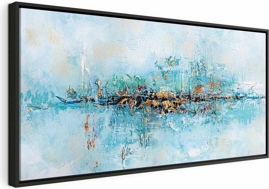 Italienischer Leinwand Leinwandbild - Lagoon (1 Part) Wide 100x50 cm Abstrakt a-A-0416-b-a