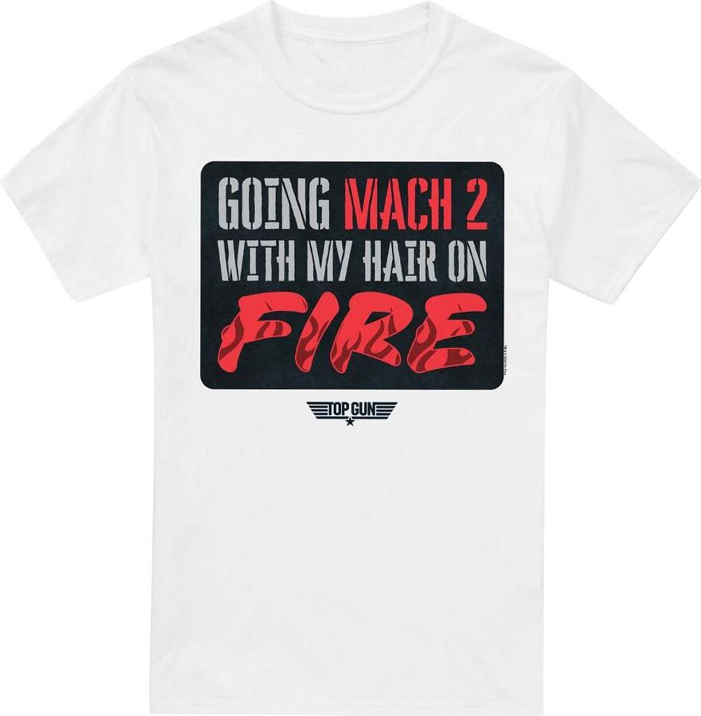 Top Gun - "Mach 2 Hair On Fire" T-Shirt für Herren TV6847 (3XL) (Weiß)