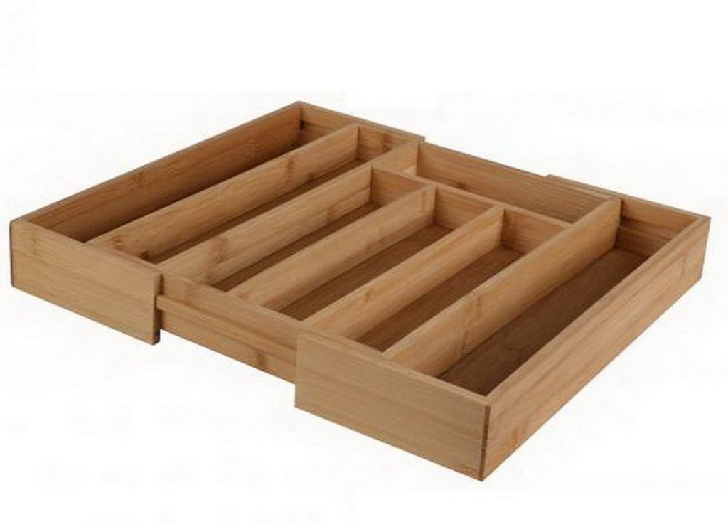 DOCHTMANN Wysuwana taca na sztućce bambusowa 37x34x5cm Zdjęcie produktu 