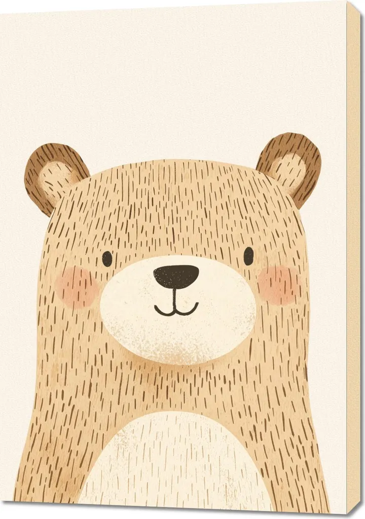 Quadro 70x100 cm Orsacchiotto per Cameretta Bambini | Tela Premium