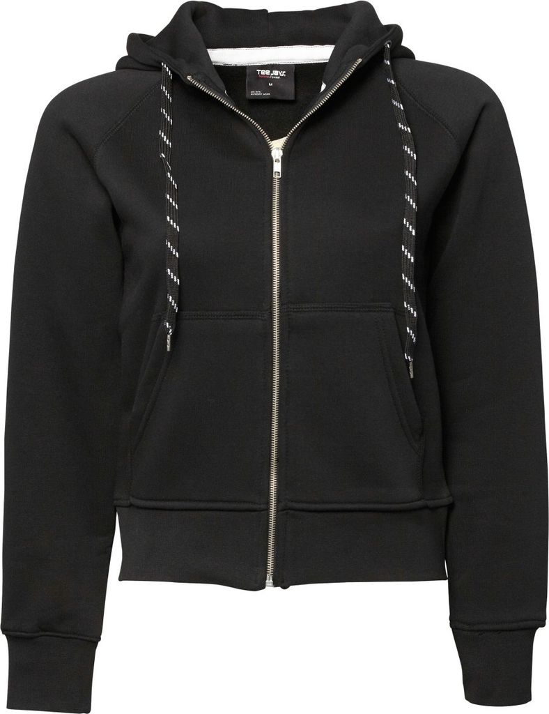 Tee Jays Damen Hoodie / Kapuzenjacke mit durchgehendem Reißverschluss BC3320 (L) (Schwarz)
