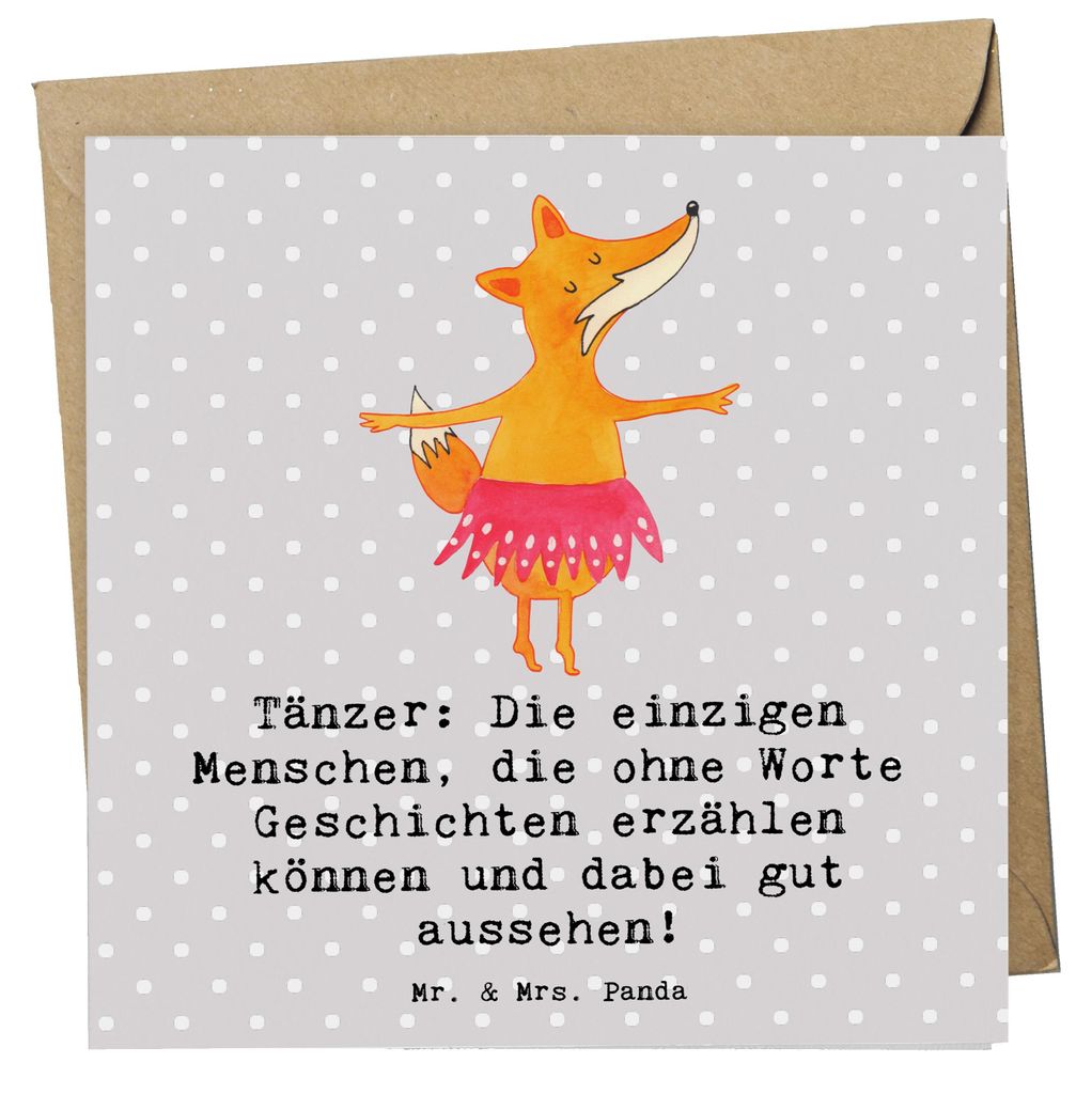 Mr. & Mrs. Panda Grußkarte Tanzen Geschichten - Grau Produktbild 
