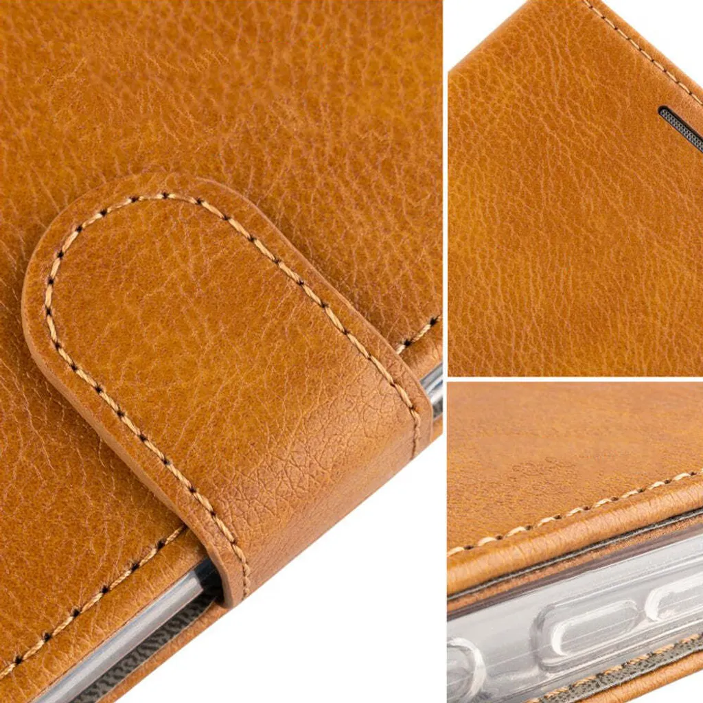 Housse à Rabat Galaxy S25 Plus Marron - Portefeuille Fixed Book Case - 3