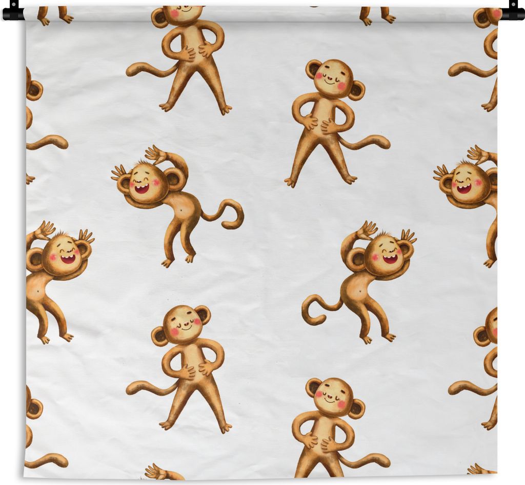 MuchoWow Wandteppich Wandbehang Dschungel - Design - Affe - Kinder 150x150 cm Tapisserie Dekoration Wandtuch - Wohnaccessoires - Modernes
