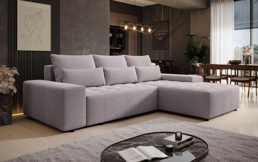 AX LIVING Ecksofa mit Schlaffunktion Alvorada 280 cm beige