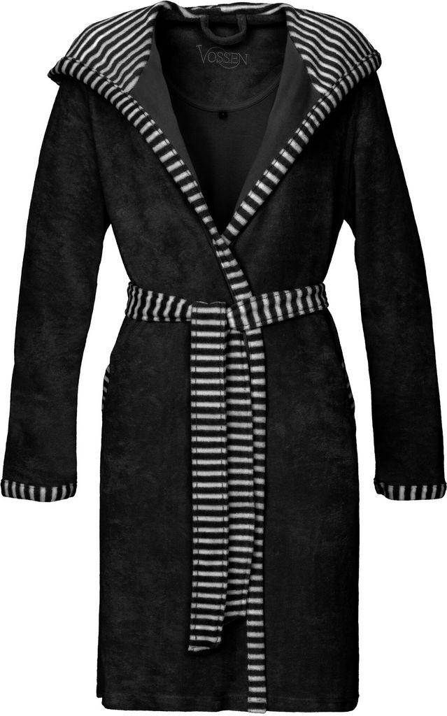 Vossen Damenbademantel Juno Farbe schwarz Größe 48/50